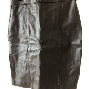 ParkV Black Leather Skirt